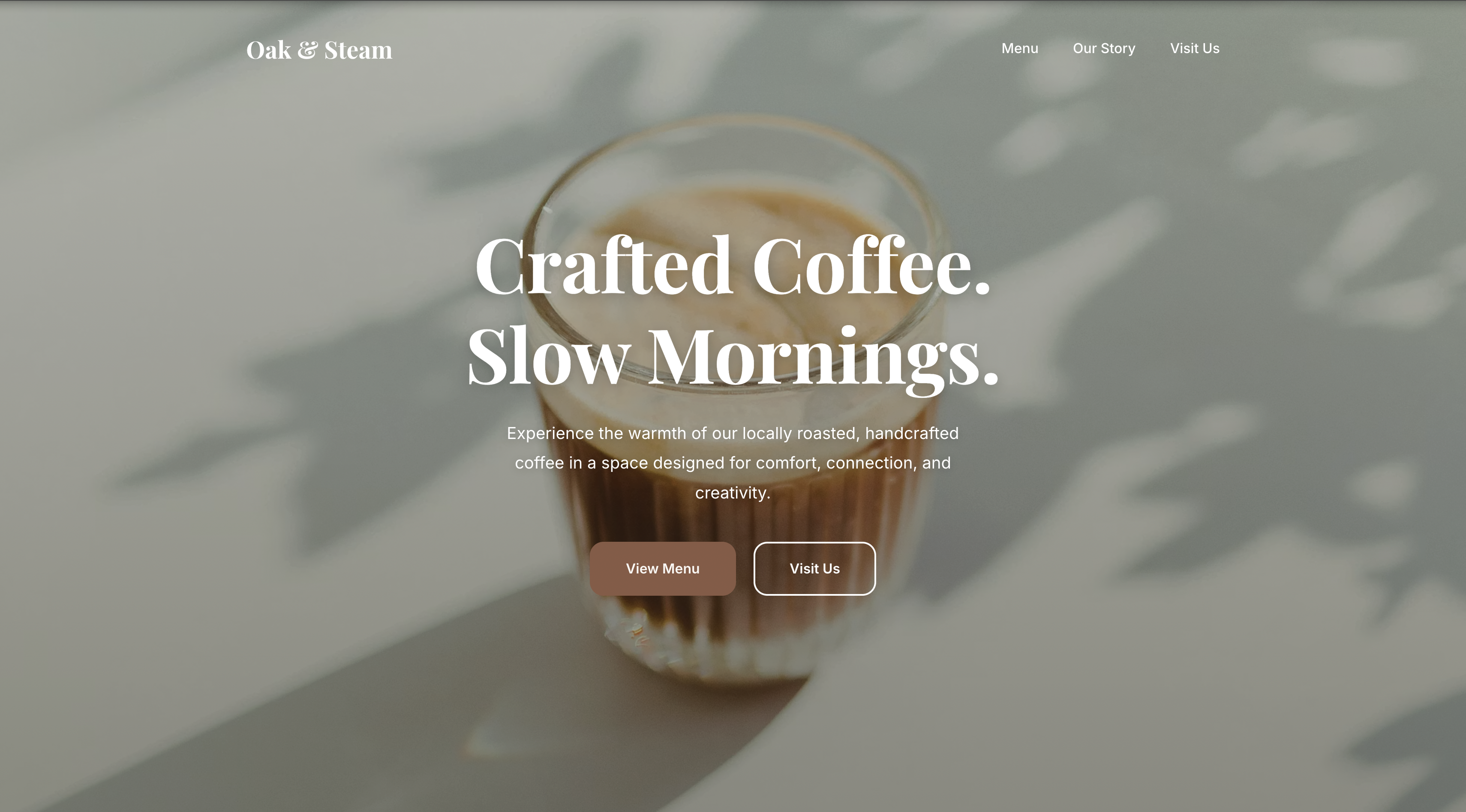 Oak & Steam Website Screenshot